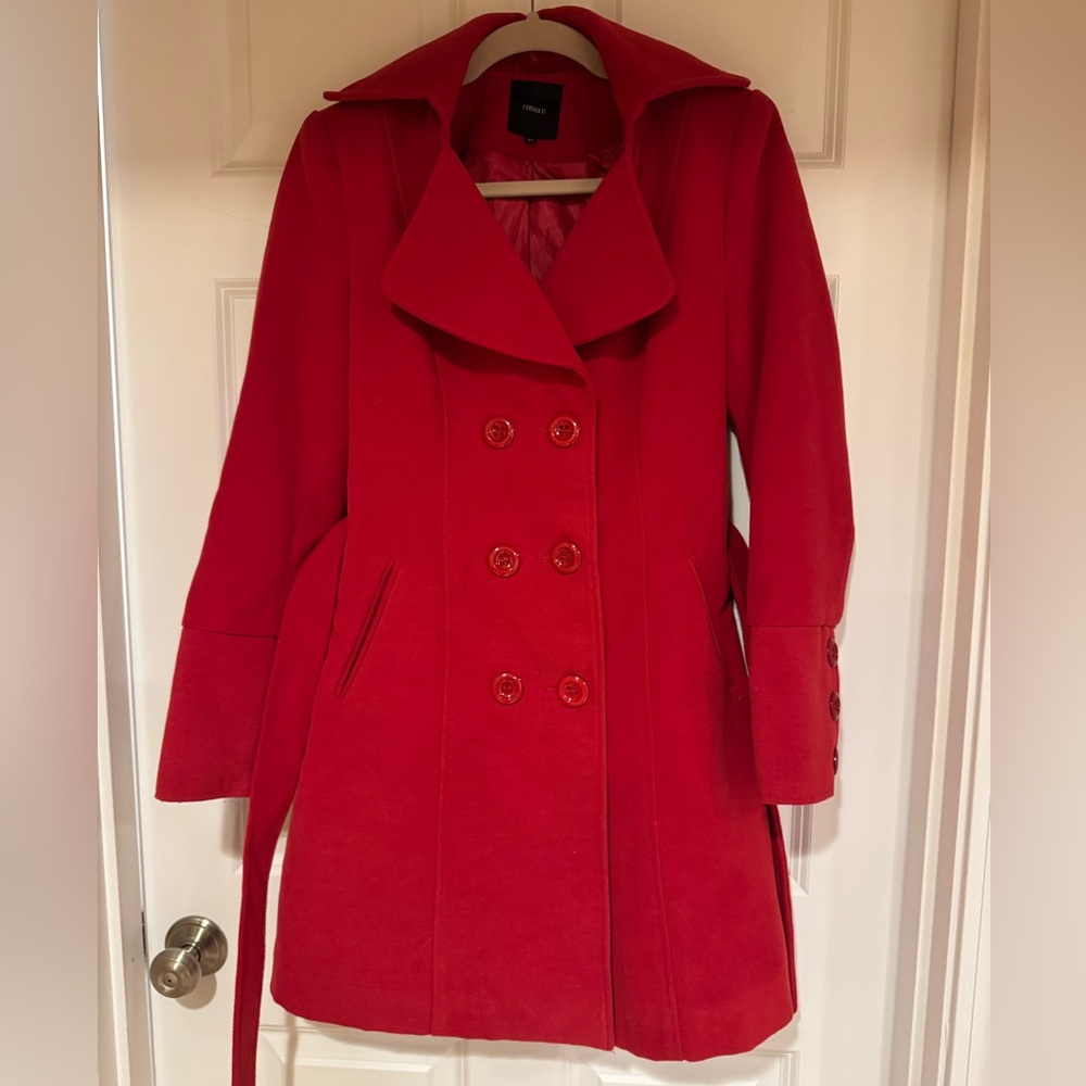 Forever 21 Red Pea Coat | Size Medium